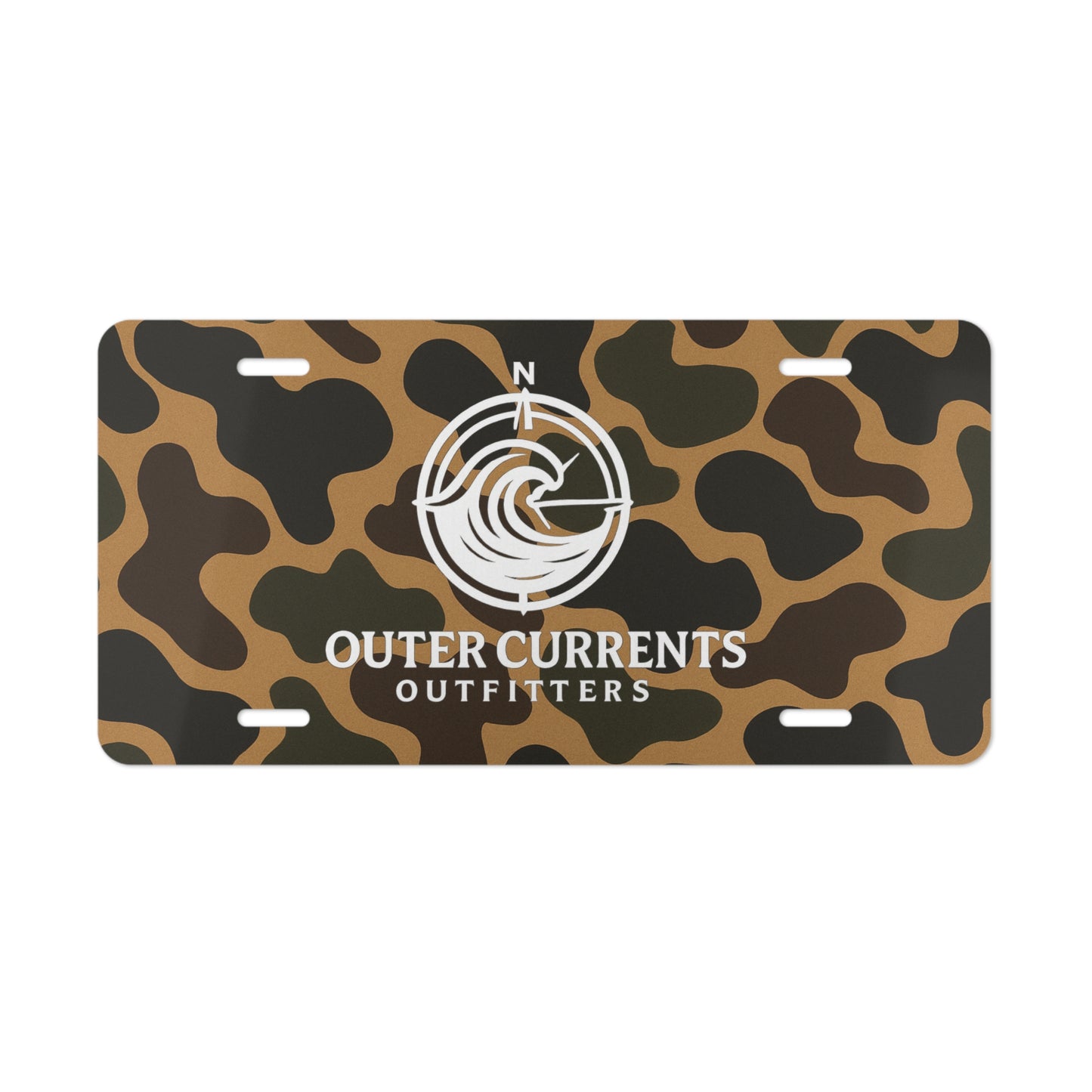Camo Vanity Plate - Brown/White