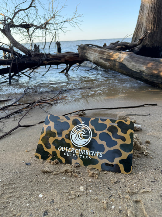 Camo Vanity Plate - Brown/White